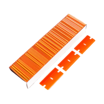 Пластиковые плоские оранжевого цвета 100шт/коробка. Размер: 3.9x1.8 cм.